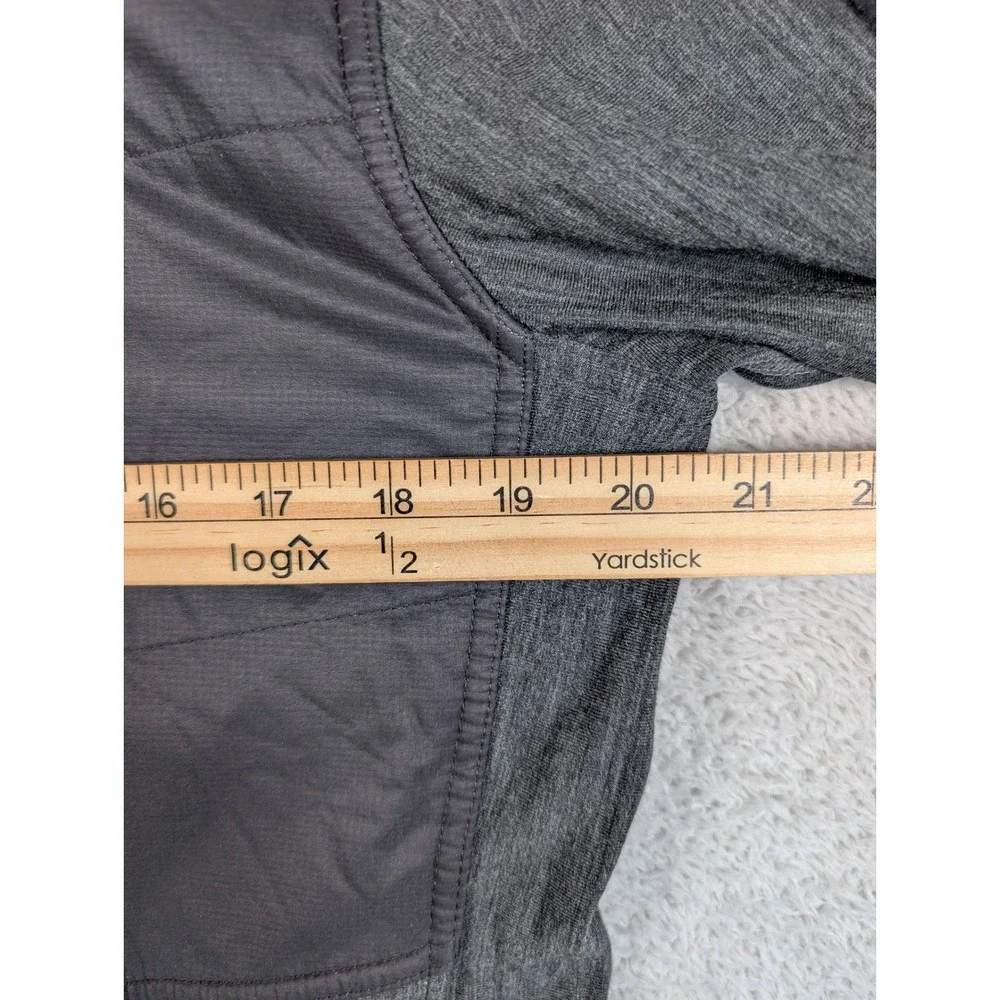 Icebreaker Descender Merino Wool Hybrid Half Zip Hoodie Gray Mens Medium